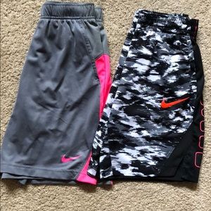 2 pairs of girls Nike shorts